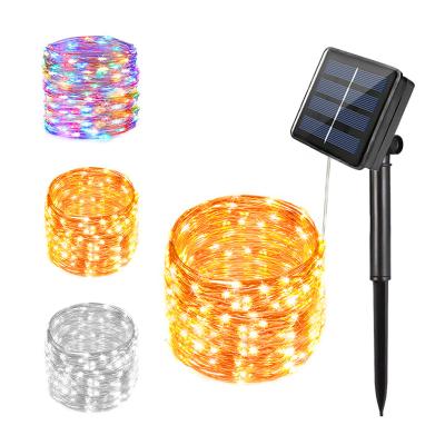 China Wire Mini Dot LED Copper Wire Solar Hanging Lights for Flashing String Garland Outdoor Decorations DIY Christmas Fairy Light Foldable for sale