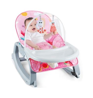 China New 3-in-1 Baby Plastic Musical Rocking Chair With Dining Table Super Soft Fabric Material for sale