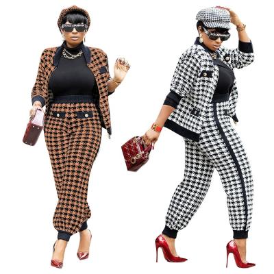 China Anti-wrinkle New Arrival Ladies Teams Long Sleeve Jacket Printed Street Autumn Women Pants Two Piece Set for sale