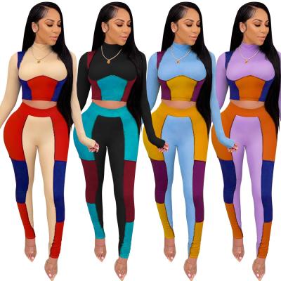 China QUICK DRY good style colorful long sleeves female clothes 2021 outfits fashion women's clothing women's two piece set 2 piece set for sale