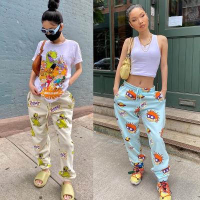 China High Quality Breathable Drawstring Hot Selling Jogging Pants Printed Fashion Ladies Sports Casual Pants for sale