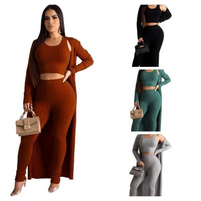 China New Arrivals Breathable Plus Size Womens Fall Sets Long Ladies Wear Casual Sets Three Piece Set Outfits for sale