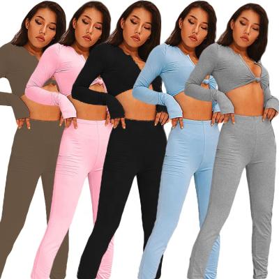 China 2021 Autumn Breathable Yoga Set Seamless Custom Workout Two Piece Legging Set Sweatsuit 2 Piece Women Gym Set for sale