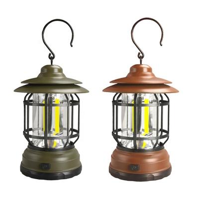 China 2022 New Retro COB Hook Emergency Lighting Garden Yard Hanging Lights Multifunctional Portable Outdoor Camping Lantern for sale