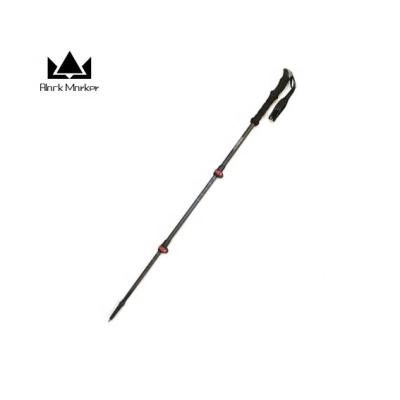 China Outdoor Sports Mountaineering Carbon 3K Rise Ski Fiber Hiking Walking Stick Quick Lock Best Telescopic Trekking Poles for sale