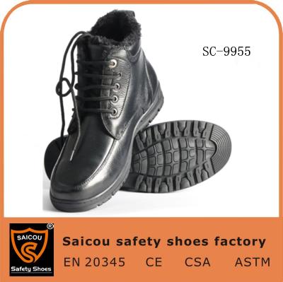 China Winter Safety Anti-Static Boots And Police Black Lady Genuine Leather Uniform Shoes SC-9955 for sale