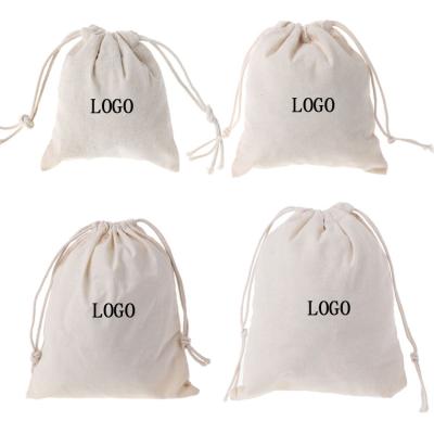 China Durable / Eco / Reusable Eco Friendly Wholesale Custom Logo Printed Drawstring Cotton Muslin Bag for sale