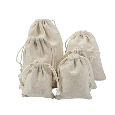 China Durable / Eco / Women Reusable Cotton Canvas Storage Package Canvas Handmade Drawstring Bags Small for sale