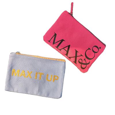 China Durable / Eco / Reusable Top Quality Customized Eco Beauty Bag Cosmetic Canvas Make Up Bag Cotton Pouch Zipper With Custom Logo for sale