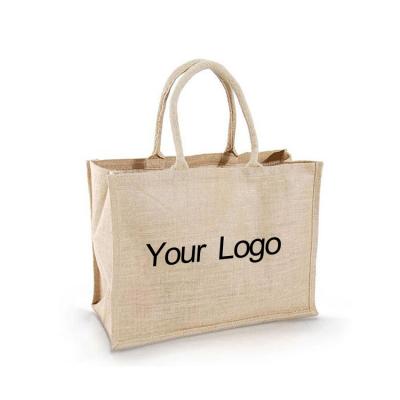 China Handled eco jute bag hot sale high quality custom printed logo custom importer for sale