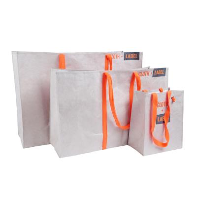 China Recyclable wholesale reusable easy carry custom size to accept logo printing blank tyvek kraft paper bag for sale