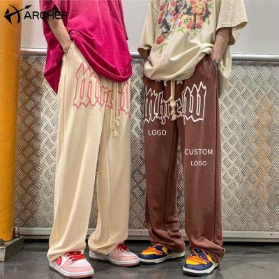 China French Terry Breath Print Jogger Men Sweatpants Unsex Streetwear 3d Cotton Breathable Loose Sport Sweatpants Custom Drawstring for sale