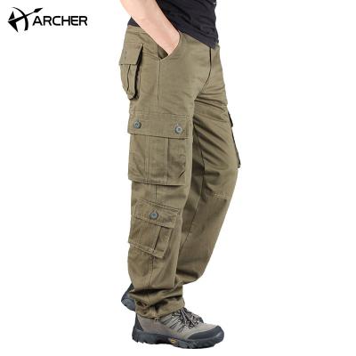 China Wholesale Anti-Wrinkle Mens Straight Cargo Pants Casual Pants Loose Bag Sweatpants Streetwear Trackpants Pockets Thick Cargo Pants Men for sale