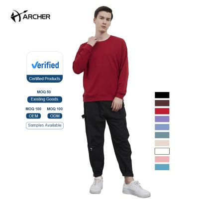 China Factory Autumn Winter Breathable Custom Logo Fashion Solid Color Men Sweatshirt Pullover Oversized Crewneck Sweatshirt for sale