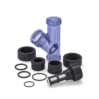 China YIFENG UPVC transparent pipe fittings filter pipe tap water drinking water purification y-type plastic fittings pipe fittings for sale