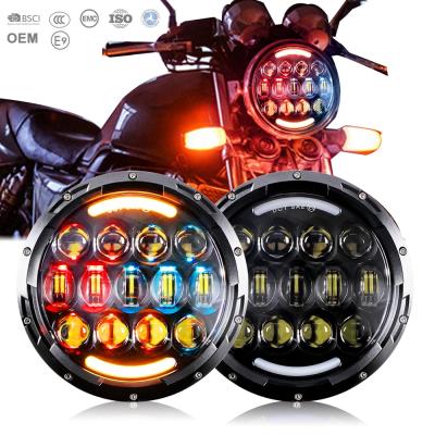 China Motorcycle 7 Inch RGB Led Blue Round 7