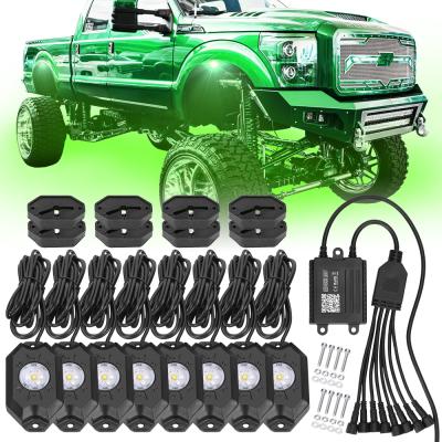 China RGBW 8 Diecast Aluminum Housing Pods 4 Pods Led RGBW Pure White Rock Light Under Body Glow Light Lamp For Jeep Truck Car ATV SUV for sale