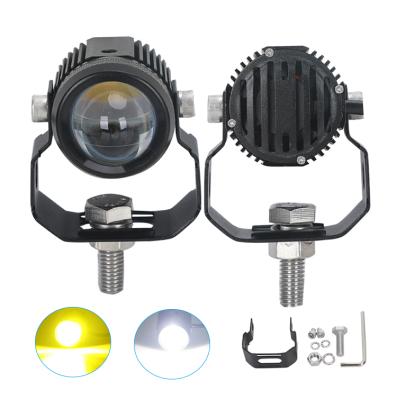 China Motorcycle High Power High Lumen Motorcycle Led High Low Beam Mini Led Driving Light Work Lamp 30W Dual Color for sale