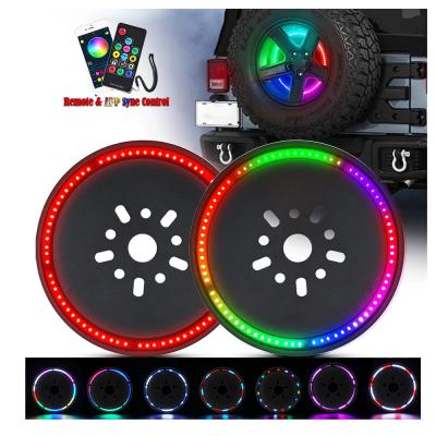 China Newest Brake Lamp 3rd Wheel Light RGB LED 3rd Wheel Brake Light Spare Tire Brake Lamp Ring For Jeep Wrangler JK /JL for sale