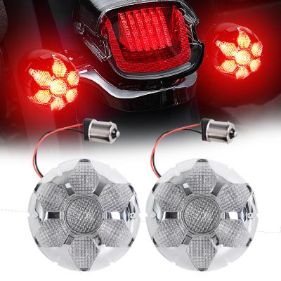 China 12V Aluminum LED Turn Signal Lights with 1156 Insert Kit Red Turning Lamp Indicator Bulb For Harley Davidson Road King Softail Ultra Classic for sale