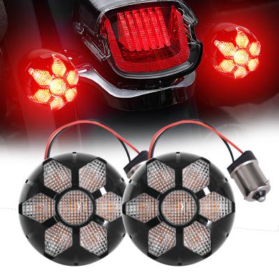 China Aluminum LED Turn Signals Brake Light Rear Running 1156 LED Red Turn Signal Kits For Harley Davidson King Glide Touring Turn Signal Road for sale