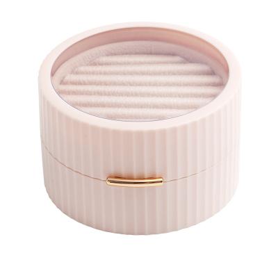 China Luxurious Materials Pinkblue Macarons Small Ring Necklace Earring Holder Jewelry Storage Box Double Layer Large Capacity Room Reused Storage Box for sale