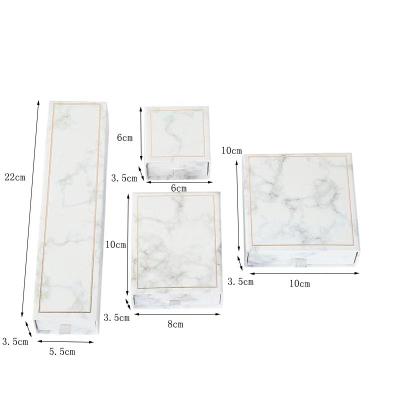 China Recyclable Luxury Exquisite Printing Custom Marble Jewelery Slide Drawer Packaging Gift Box Set for sale