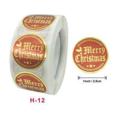 China Recycled Materials Custom Printed Logo Labels For Christmas Packaging Stickers Printing Roll To Label Round Stickers for sale