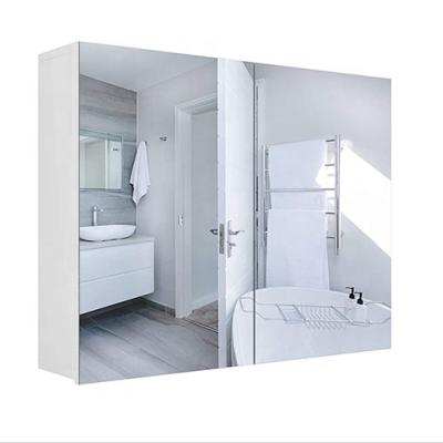 China Bathroom Cabinet Wall Cupboard Double Door Mirror Cabinet Eco-friendly Wall Storage Cabinet With Mirror for sale