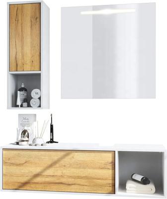 China Eco - Friendly Wall Mounted Bathroom Vanity Unit Wood Combination Set Bathroom Cabinet Furniture for sale