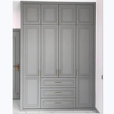 China 2020 Hot Selling PANEL New Style Wooden Home Furniture Gray Color Wardrobe for sale