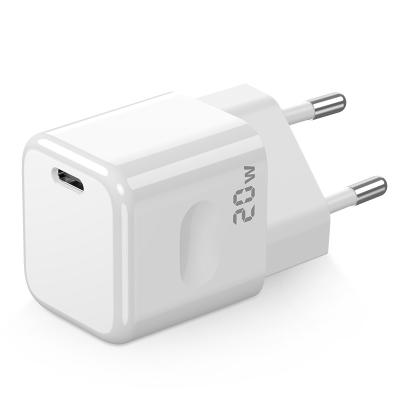 China LED Light OEM PD 20w Super Charger USB Wall Charger Dual Port Type QC 3.0 QC 3.0 USB PD Fast Charging Charger For iPhone for sale