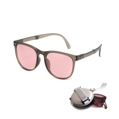 China Fashion Sunglasses Shape Driver Anti-UV Explosion Proof Polarized Foldable Glasses Come Sun Glasses With Foldable Sunglasses Case for sale