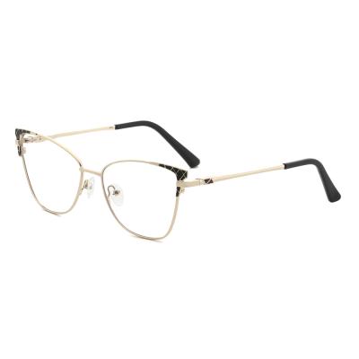 China Wear Optical Frame Cat Eye Metal Frame Optical Glasses For Women With High Quality Optical Monocle Frame for sale