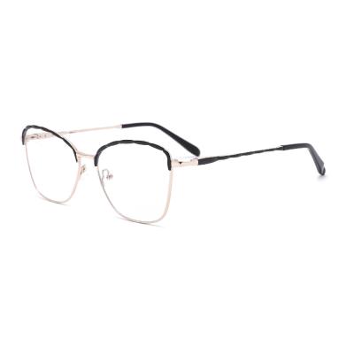 China For Fashionable Full-rim Acetate Metal Frame Metal Optical Frame Reading Glass Cat Eye Spring Hinges Designer Frame for sale