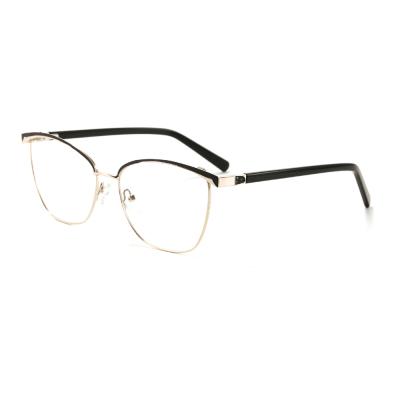 China 2021 Cat Eye Frame Delicate Versatile Full Metal Optical Frame Metal Acetate Frame Fashion Reading Glass for sale