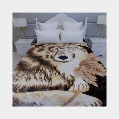 China Wearable Anti-Static Polyester Fashion Design 100% Animal Print Covers Raschel Blanket For Airplane for sale