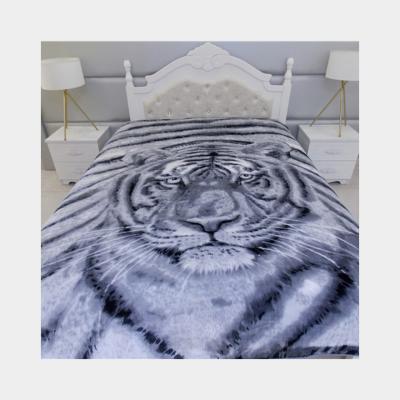 China 100% Polyester Anti-static High Quality Tiger Raschel Blanket Breathable Waterproof Blanket For Home for sale