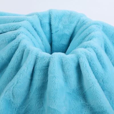 China Good Quality Color Printing Polyester Fabrics Faux Rabbit Fur Blanket Anti-static Super Soft 100% Faux Fur Blanket for sale