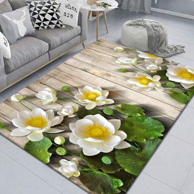 China hot sale washable 3d printed velvet flower design living room carpets and blankets crystal decorations for sale