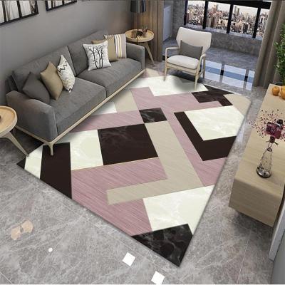 China Factory wholesale washable chinese fashion 3d anti slip printed modern design geometric shape rug and blankets for sale