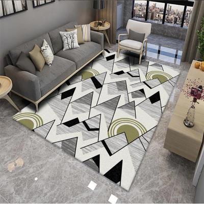 China Waterproof Luxury Super Soft Modern Geometric Designs 3D Printing Living Room White Round Carpet And Blankets for sale