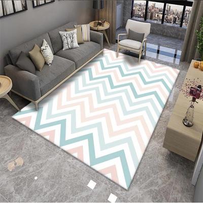 China Washable Hot Selling 3D Printing Geometric Design Super Soft Washable Waterproof Anti-skid Living Room Area Rugs And Blankets for sale