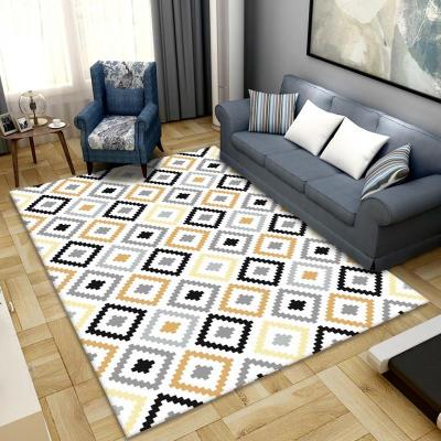 China Modern popular simple style luxury washable geometric design 3d printing area rugs and living room rugs for sale