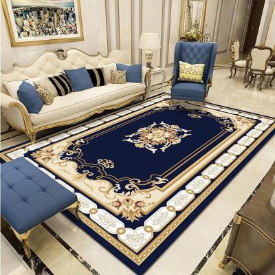 China Turkey Style Washable Luxurious Persian European Designs 3d Printing Crystal Velvet Anti Slip Living Room Rugs And Blankets for sale