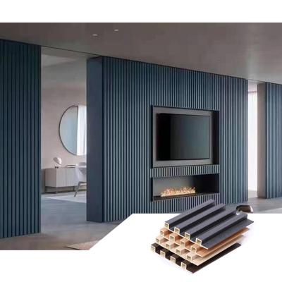 China Whaterproof China environmental friendly morden design wall panel easy installation cladding fluted WPC wood plastic composite wall panel on sale for sale