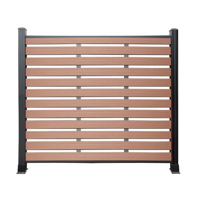 China Maintenance Free UV Resistant Wooden Fence WPC Plastic Composite Fence Panels Easily Assembled Privacy Fencing Panel On Farm And Garden for sale