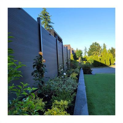 China Morden Style Designs Easily Assembled Wooden Plastic Composite Fence Garden Decorative Fence Outdoor Pickets WPC Barrier Panels Fence Slats for sale