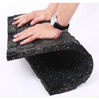 China Home gym floors. Factory Sale Trainers Factory Sale Obsoberation Shock Personal DIY Inter Click Lock Easy Paving Rubber Flooring Mat Tile Sports Flooring Rubber Flooring for Home for sale