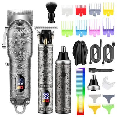 China Professional Electric Men Haircut Trimmers Beard Nose Kit Hair Clippers Outdoor Hot Selling Salon Waterproof Clippers for sale